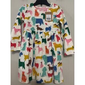 Mini Boden Dress 2T 3T Toddler Dog Puppy Print Long Sleeve Jersey NWT